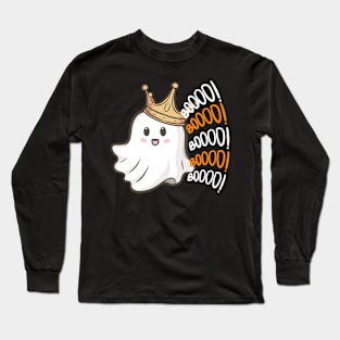 Cute Ghost With Crown Long Sleeve T-Shirt